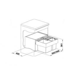Sortownik odpadów Blanco SELECT XL 60/3 520 780